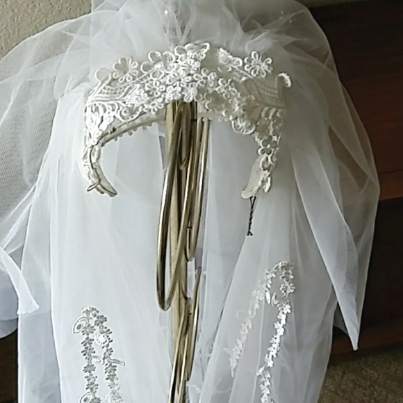 3 Layer wedding Veil Vintage (white) - Picture 4 of 12